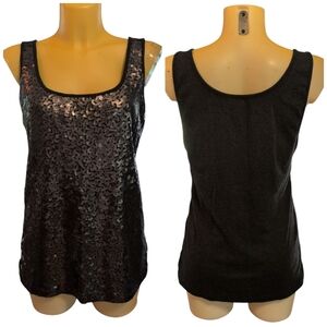 🌹3/15🌹OLD NAVY Dark Grey Tank Top With Sequinned Front